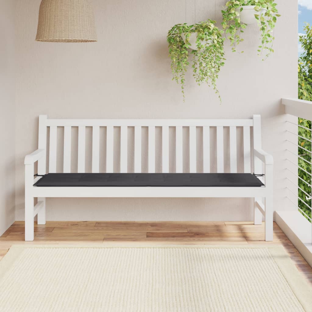 Vidaxl Garden Banch Cushion 180x50x3 cm Tessuto Oxford Antracite -Colorato