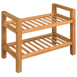 Rack de chaussures Vidaxl avec 2 étagères 50x27x40 cm en chêne solide