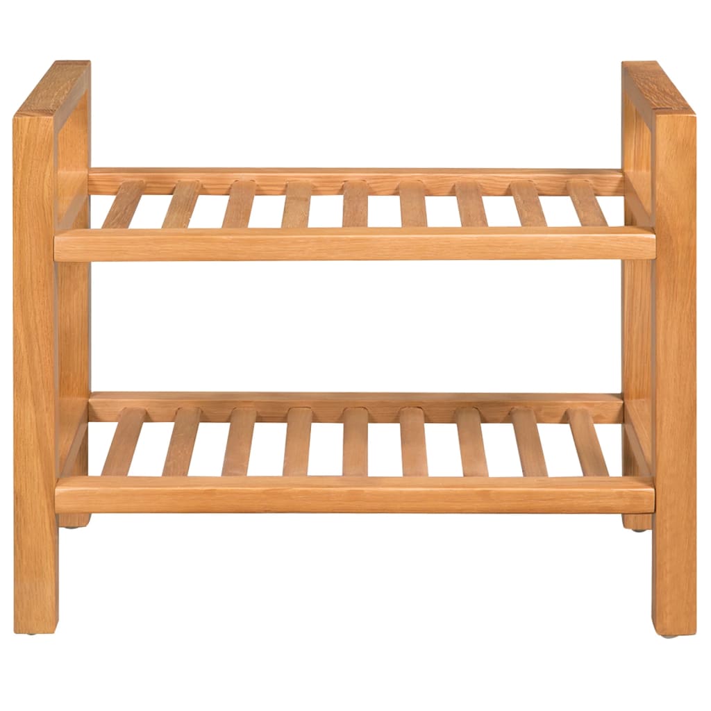 Rack de chaussures Vidaxl avec 2 étagères 50x27x40 cm en chêne solide