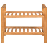 Rack de chaussures Vidaxl avec 2 étagères 50x27x40 cm en chêne solide