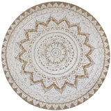 Vidaxl Carpet with print around 90 cm braided jute