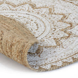 Vidaxl Carpet with print around 90 cm braided jute