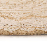 Vidaxl Carpet with print around 90 cm braided jute