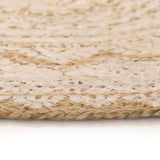Vidaxl Carpet with print around 120 cm braided jute