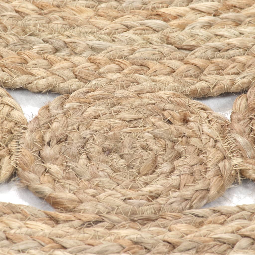 VidaXL carpet with design around 90 cm braided jute