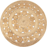 Vidaxl Carpet with design around 120 cm braided jute