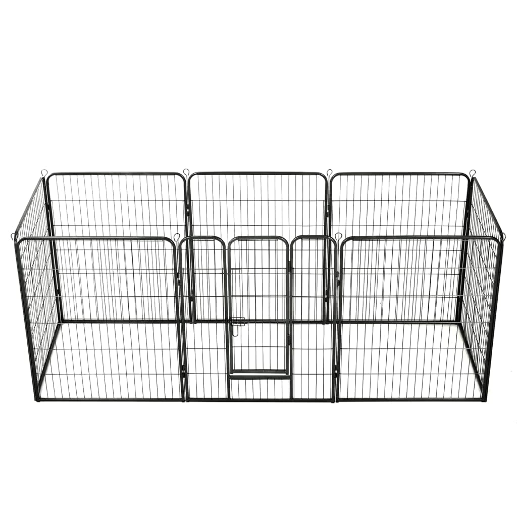 Vidaxl Dog Run con 8 pannelli 80x100 cm in acciaio nero