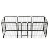 Vidaxl Dog Run con 8 pannelli 80x100 cm in acciaio nero