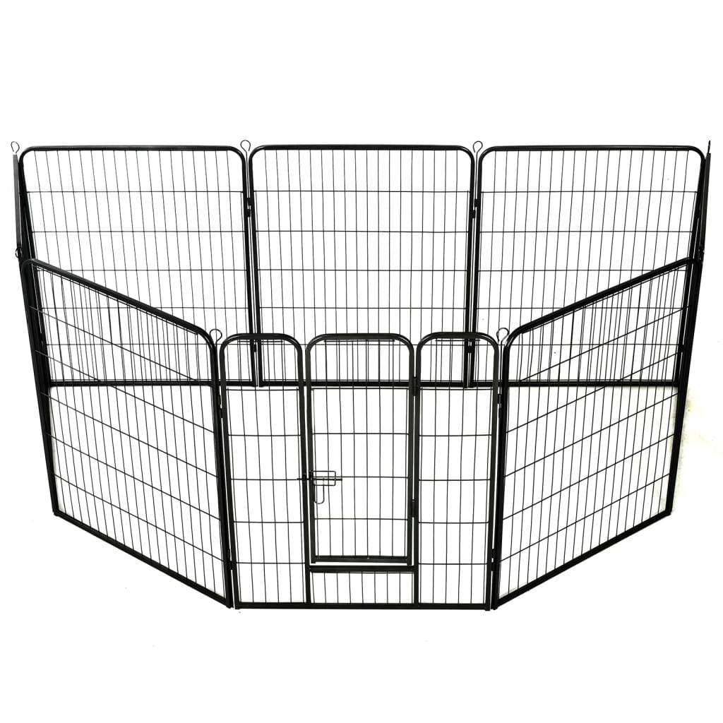 Vidaxl Dog Run con 8 pannelli 80x100 cm in acciaio nero