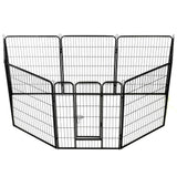 Vidaxl Dog Run con 8 pannelli 80x100 cm in acciaio nero