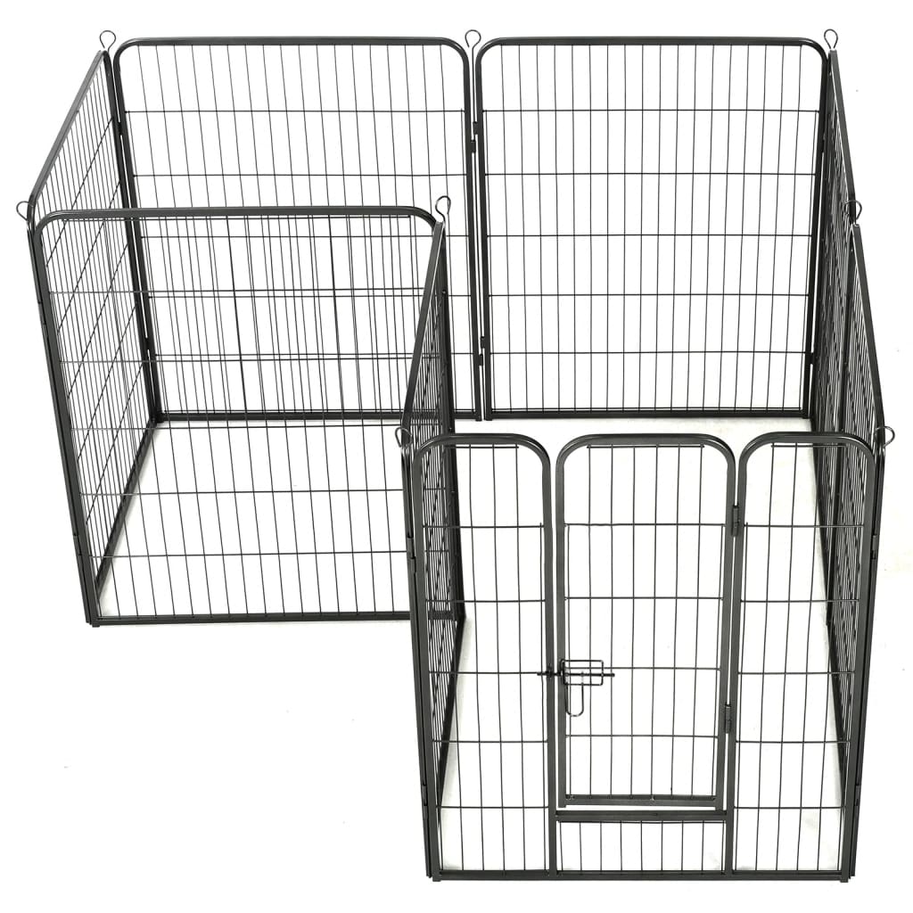 Vidaxl Dog Run con 8 pannelli 80x100 cm in acciaio nero