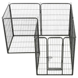 Vidaxl Dog Run con 8 pannelli 80x100 cm in acciaio nero
