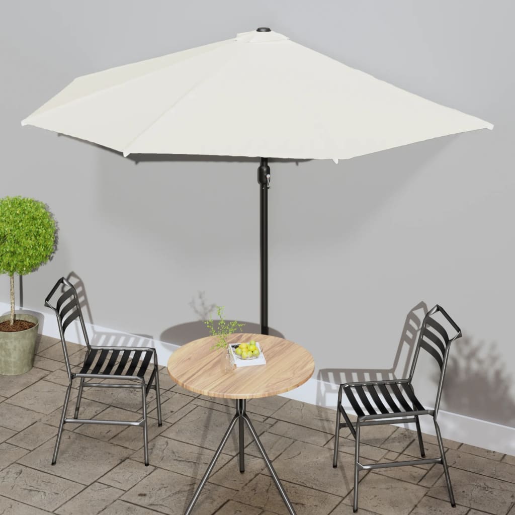 Vidaxl Balcony parasol Half with aluminum pole 300x155 cm sand -colored