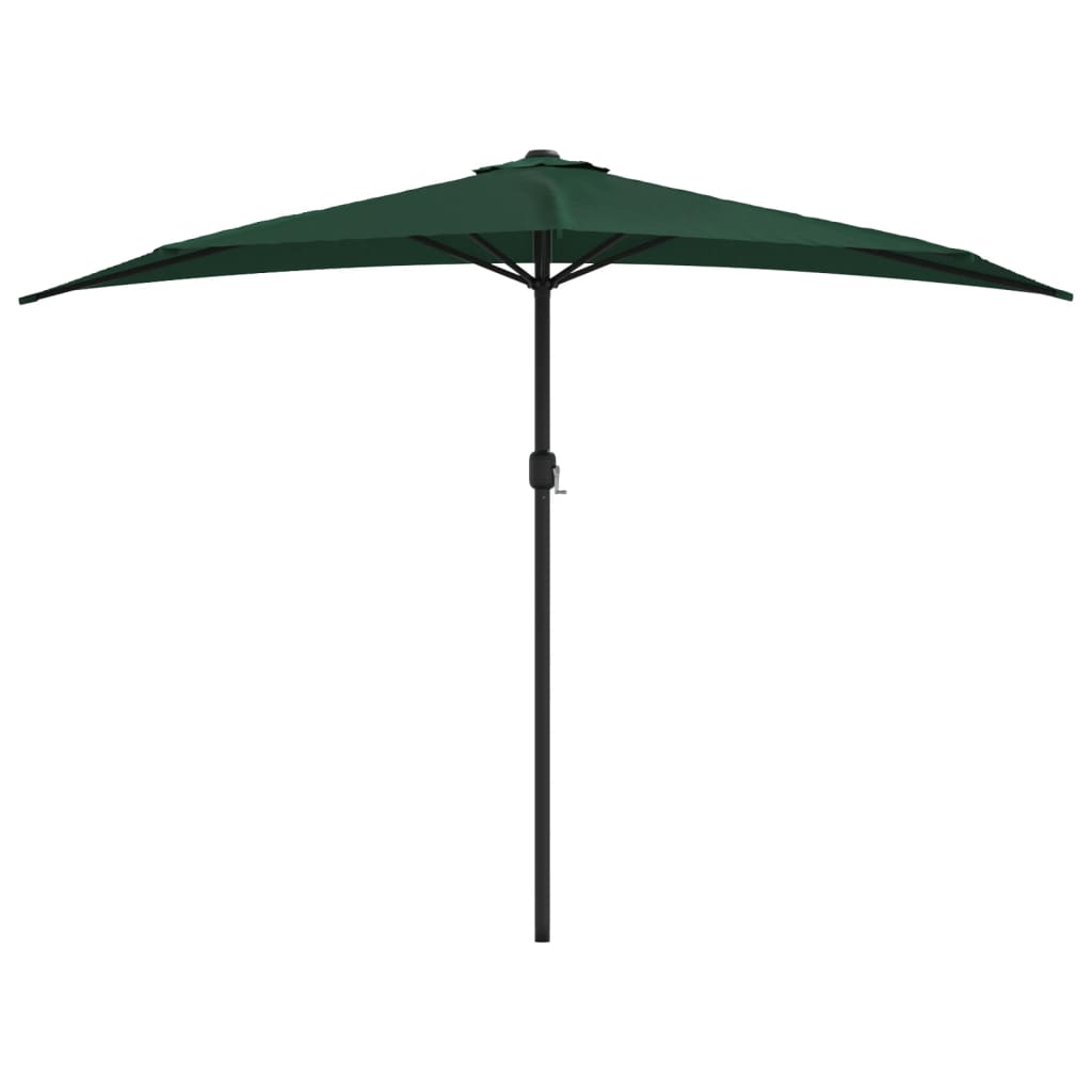 BIDAXL BALCONY PARASOL HALV MED ALUMINUM POLE 300X155 CM GRÖN