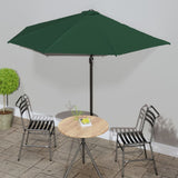 BIDAXL BALCONY PARASOL HALV MED ALUMINUM POLE 300X155 CM GRÖN