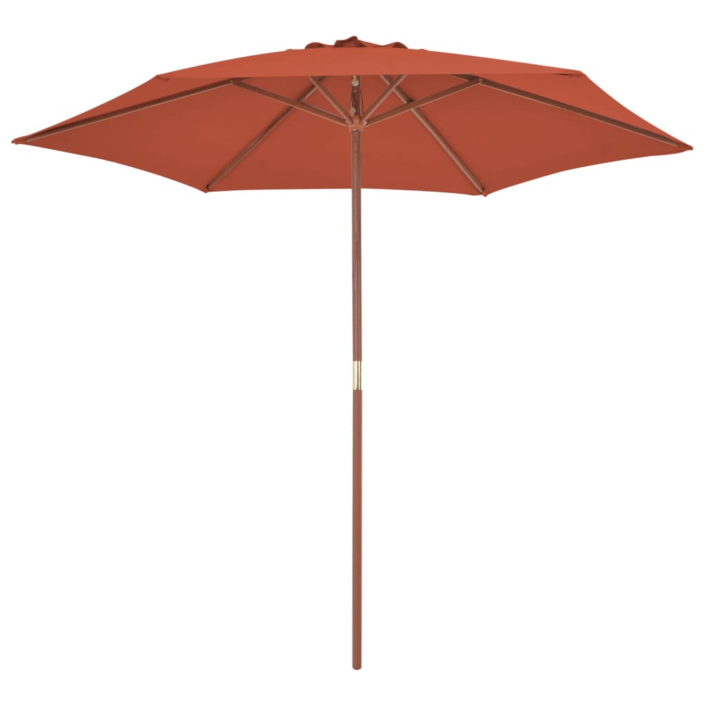 Vidaxl -parasol med træpol 270 cm terracotta