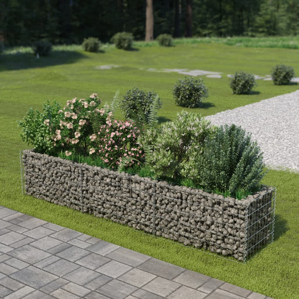 Vidaxl Gabion -Pflanzer erhöhte 270 x 50 x 50 cm verzinkte Stahl