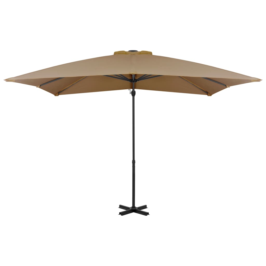 Vidaxl flytande parasol med aluminiumstång 250x250 cm taupe