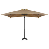 Vidaxl flytande parasol med aluminiumstång 250x250 cm taupe