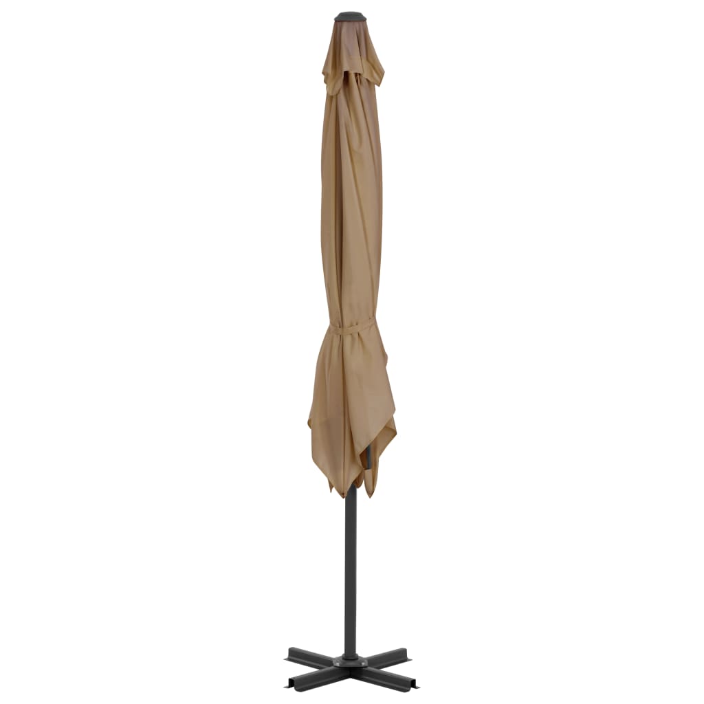 Vidaxl flytande parasol med aluminiumstång 250x250 cm taupe