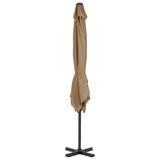 Vidaxl flytande parasol med aluminiumstång 250x250 cm taupe