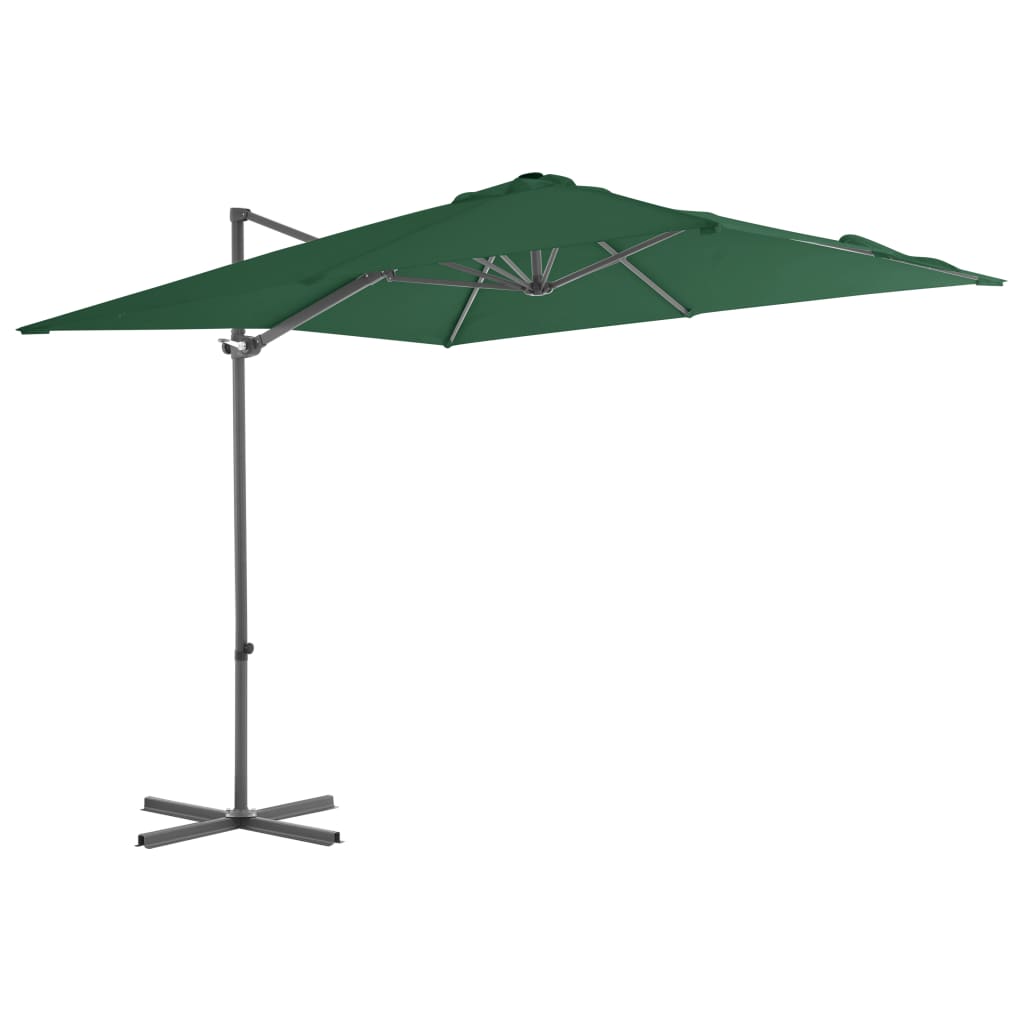 Vidaxl Parasol flottant avec poteau en acier 250x250 cm vert