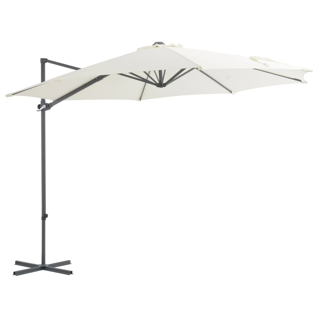 Vidaxl flytande parasol med stålstång 300 cm sandfärgad