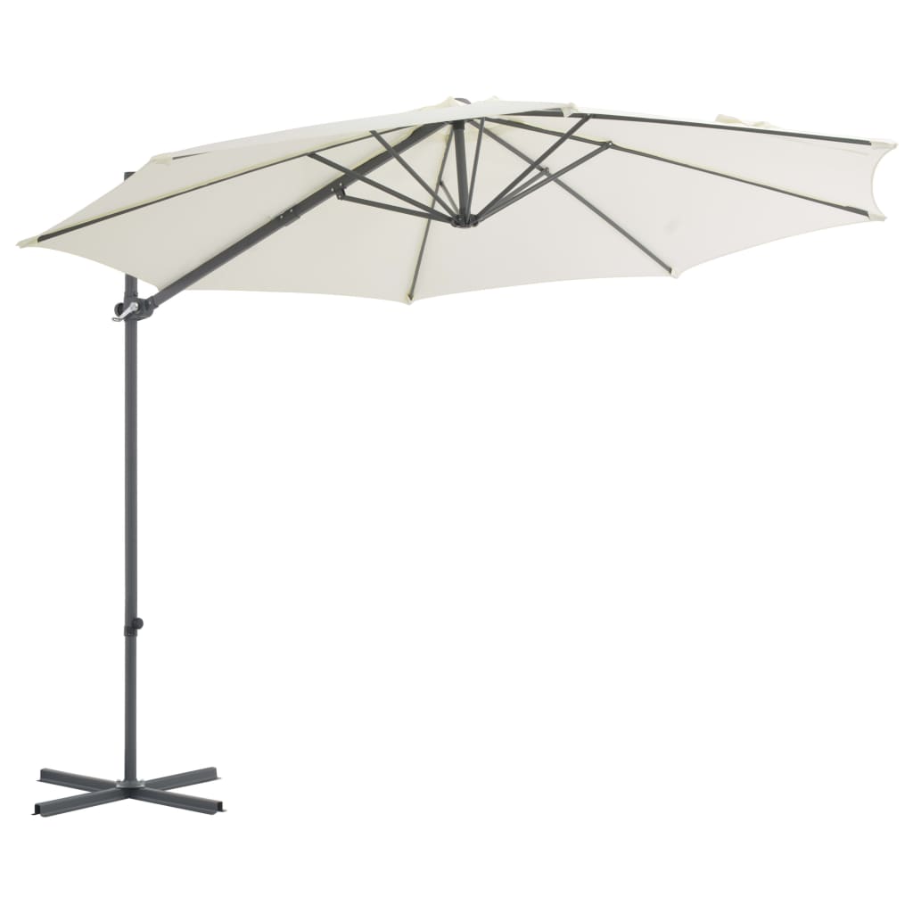 Vidaxl flytande parasol med stålstång 300 cm sandfärgad