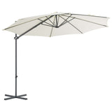 Vidaxl flytande parasol med stålstång 300 cm sandfärgad