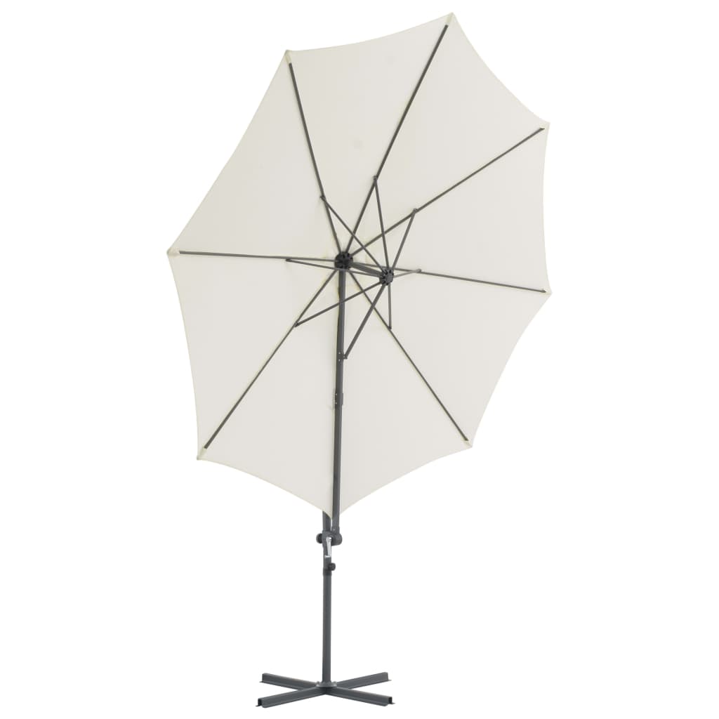 Vidaxl flytande parasol med stålstång 300 cm sandfärgad