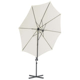 Vidaxl flytande parasol med stålstång 300 cm sandfärgad
