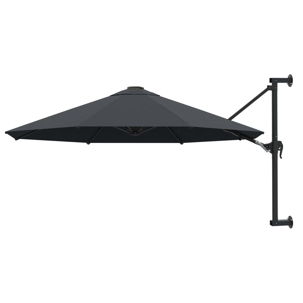 Parasol mural vidaxl avec poteau métallique 300 cm anthracite