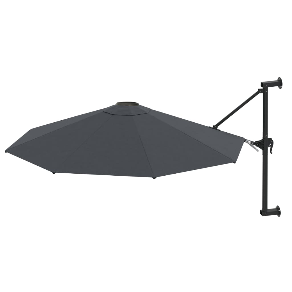 Parasol mural vidaxl avec poteau métallique 300 cm anthracite