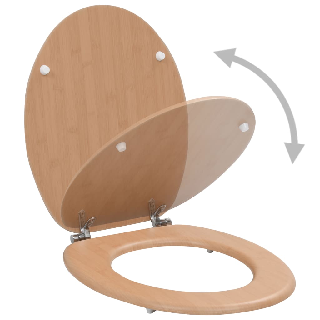 Asiento de inodoro Vidaxl con bambú de tapa MDF