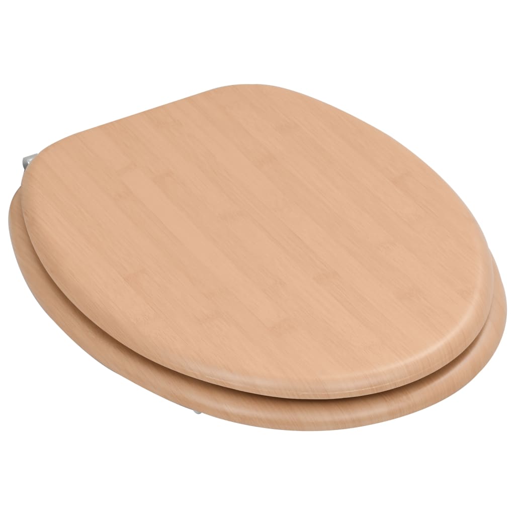 Asiento de inodoro Vidaxl con bambú de tapa MDF