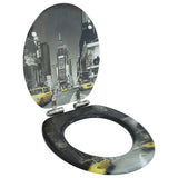 Asiento de inodoro Vidaxl con tapa de cierre suave york mdf