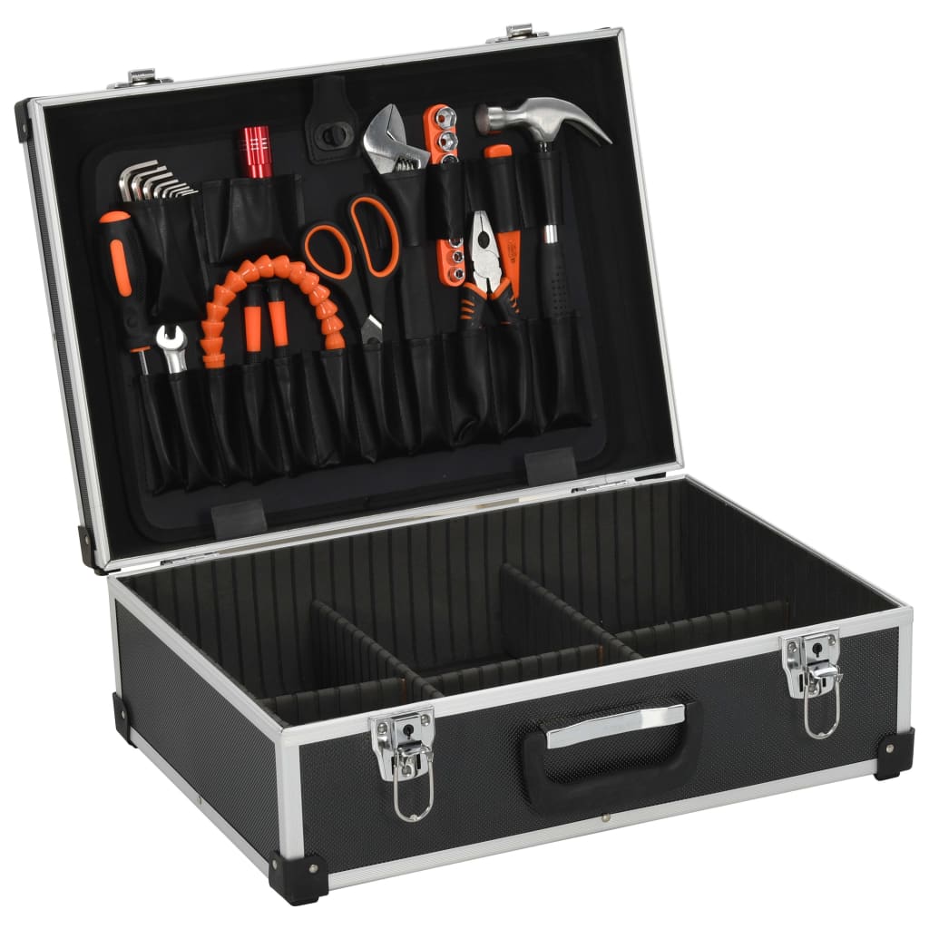 Vidaxl Tool Case 46x33x16 cm in alluminio nero