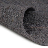 Vidaxl Teppich handgefertigt um 120 cm Jute dunkelgrau