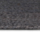 Vidaxl Teppich handgefertigt um 120 cm Jute dunkelgrau