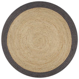 Viaxl tapis fait à la main avec une bordure gris foncé 120 cm jute