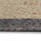 Viaxl tapis fait à la main avec une bordure gris foncé 120 cm jute