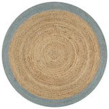 Viaxl tapis fait à la main avec une bordure verte olive 150 cm jute
