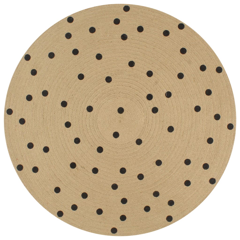Vidaxl tappeto fatto a mano con polkadot stampata da 150 cm iuta