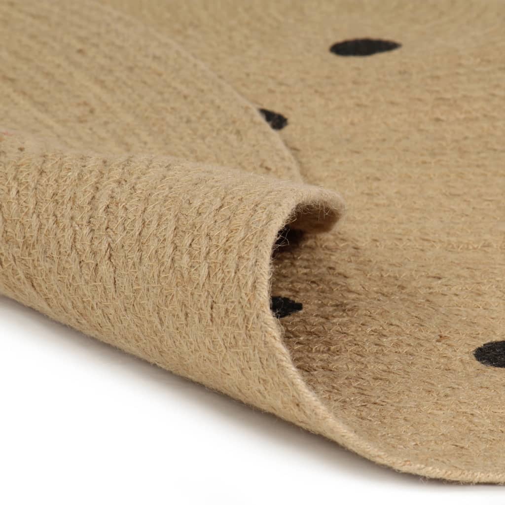 Vidaxl tappeto fatto a mano con polkadot stampata da 150 cm iuta