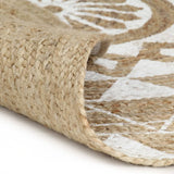 Vidaxl tapis fait à la main avec un jute de 90 cm à imprimé blanc
