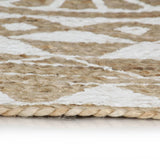 Vidaxl tapis fait à la main avec un jute de 90 cm à imprimé blanc