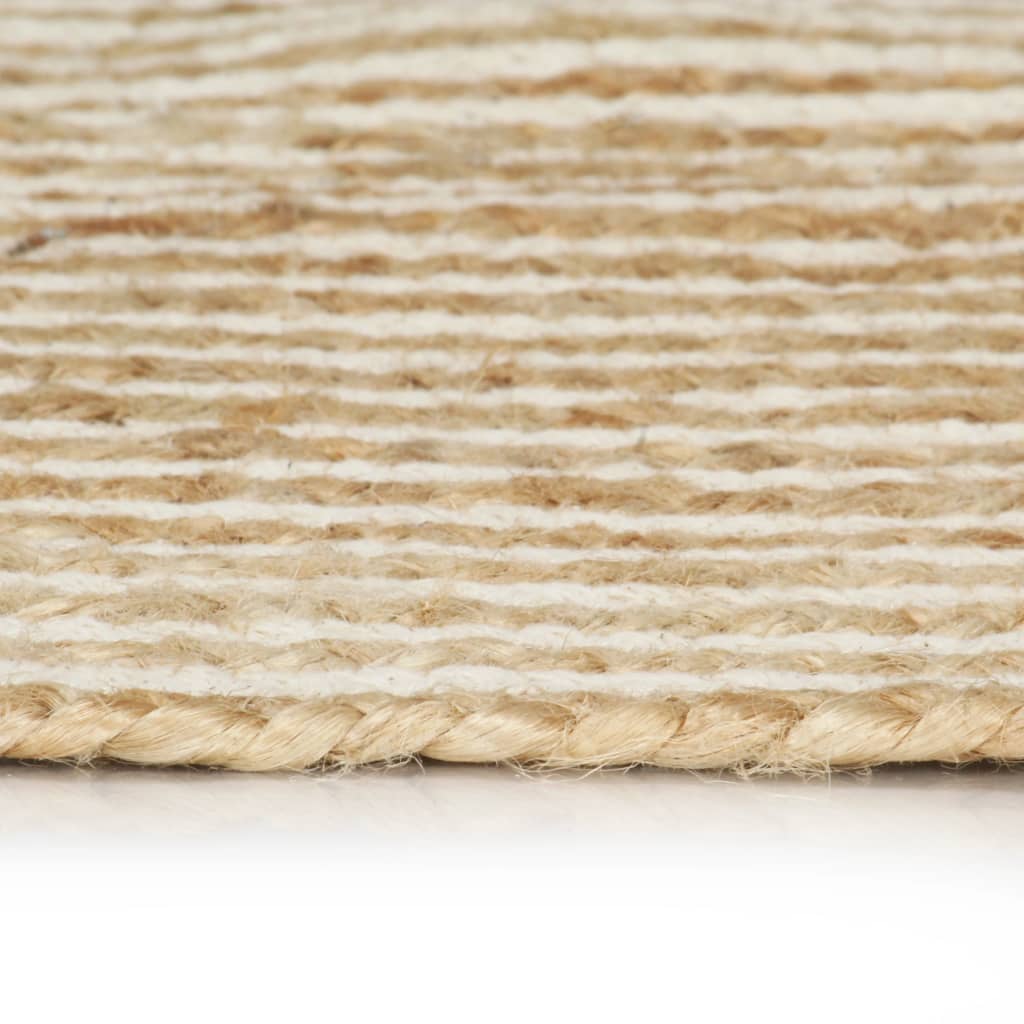Viaxl tapis fait à la main avec design en spirale 150 cm de jute blanc