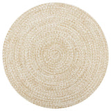 Vidaxl teppe håndlaget 120 cm jute hvit og naturlig