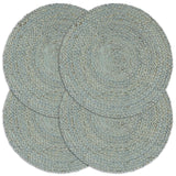 Bidaxl Placemats 4 ms runt 38 cm jute olivgrön