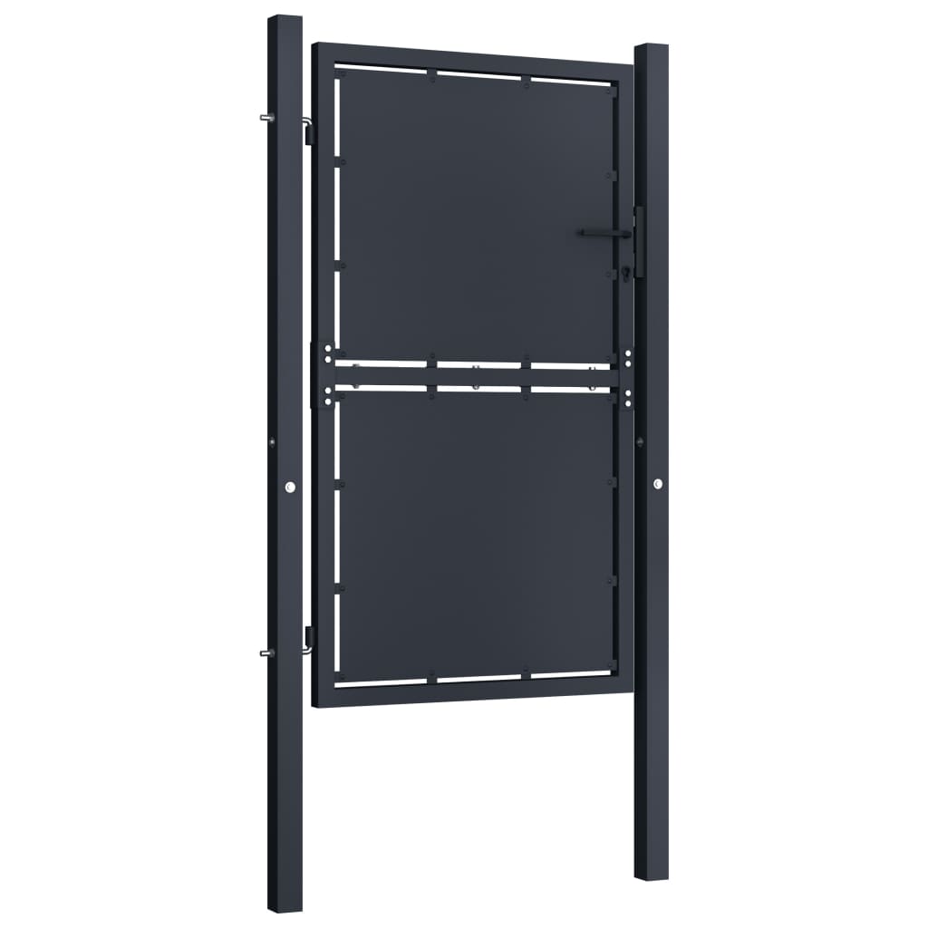 Port vidaxl 100x125 cm anthracite en acier